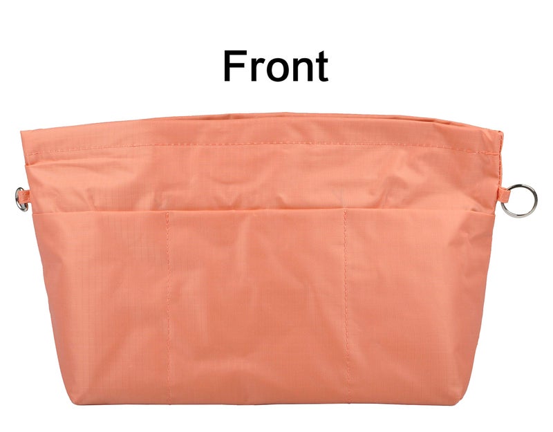 Vercord Purse Organizer Insert Bag Tote Handbags Pocketbook Inserts Organizers Zipper 11 Pockets Light Orange Medium - Image 4